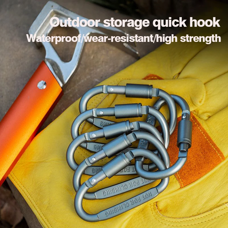 5pcs Tactical Carabiner Edc Gadgets Outdoor Survival Caribiner Keychain Tactical Goods Accessories Quickdraw Clip Caribiner Hook 2