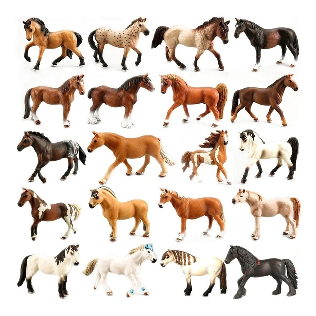 Realistic Plastic Large Horse Models Figurines Detailed Textures Foal Pony Animal Toy Figures,Horse Cake Topper Party Decoration 1