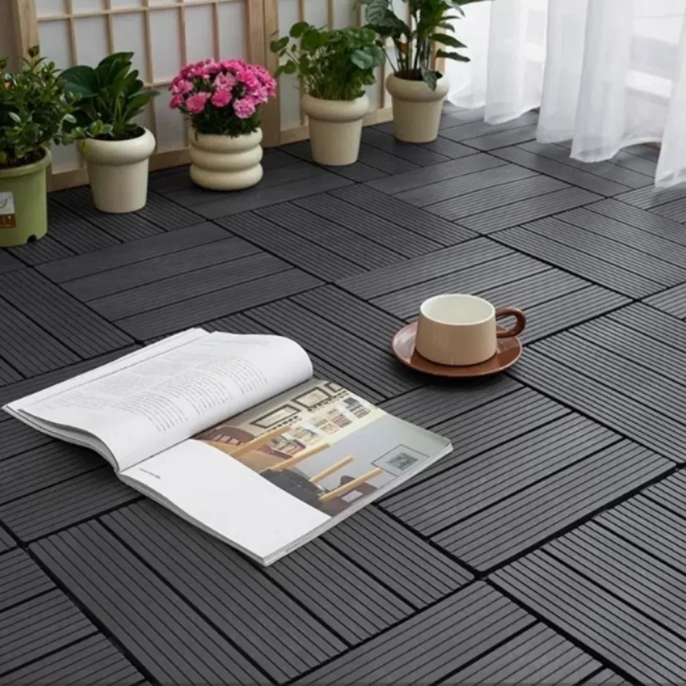 Feuilles de sol de jardin 30x30cm, carreaux de terrasse de sol en PVC imperméables, carreaux de sol artificiels résistants à la Corrosion