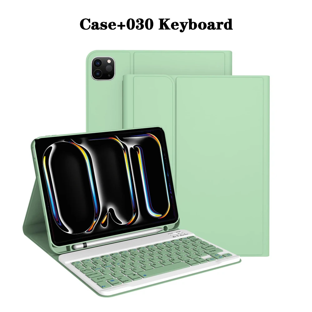 Enhanced Keyboard Case with Detachable Magnetic Cover and Integrated Pencil Holder