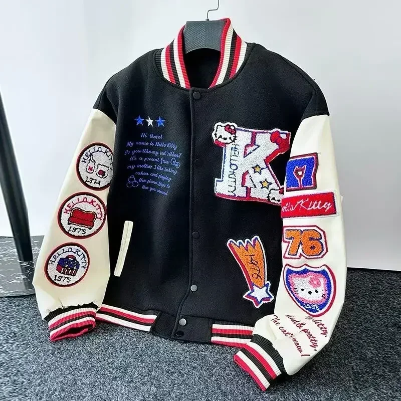 Hello Kitty Baseball Jacket Coat Hoodie Men Women Print Sport