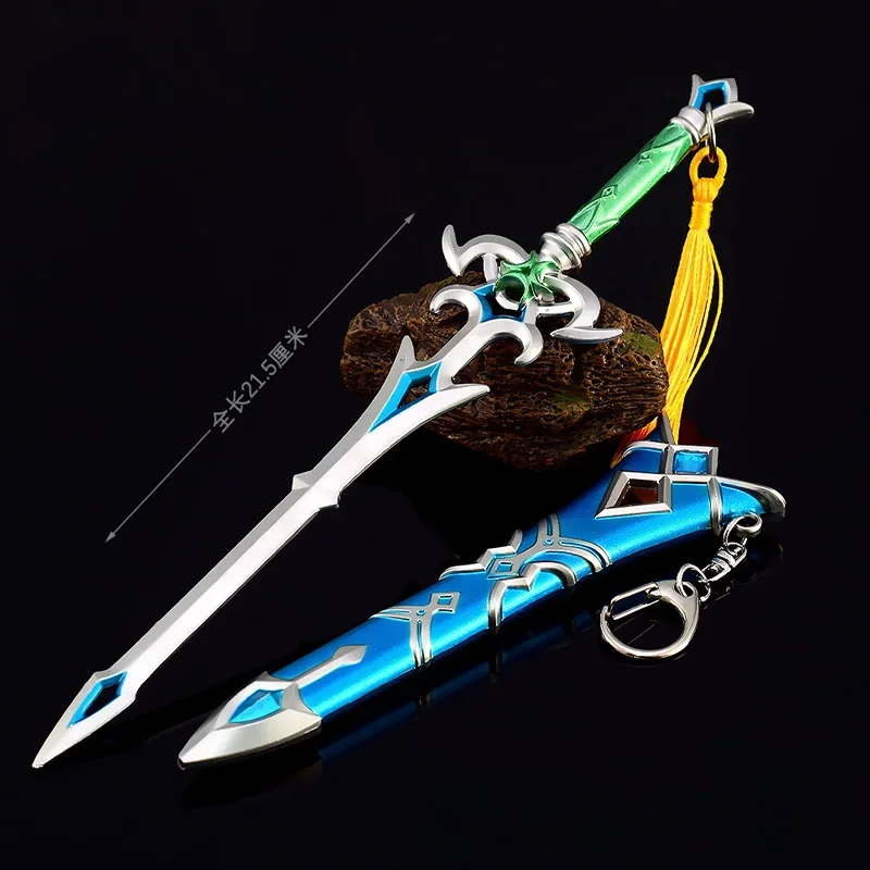 

The Hyrule Fantasy Zora Sword Tears of The Kingdom 22cm Safety Metal Knife Weapon Samurai Swords Model with Sheath Gifts Toys