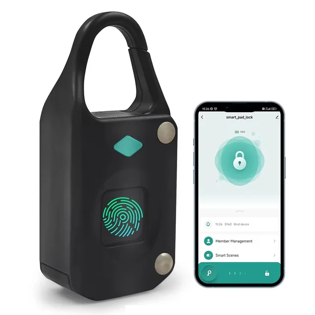 Tuya Smart App Compatible Bluetooth Smart Lock Fingerprint Padlock Zinc Alloy Face lock 5