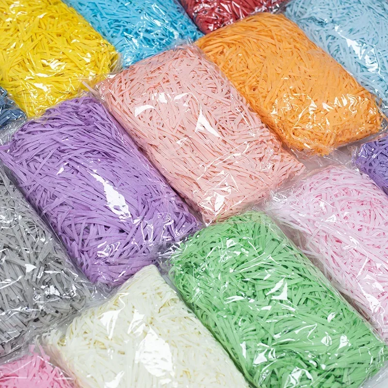 Gift Paper Filler 100g Box Colorful Raffia Shredded Paper Filler