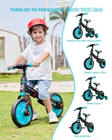 UBRAVOO Tiny Scout Balance Bike 3 4 5 Years , 4-in-1 with Optional Support Wheels and Pedals, Saddle Height Adjustable,JL102 2