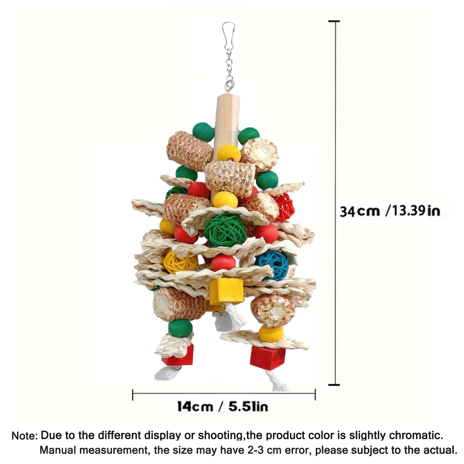 Parrot Toys Natural Corn Wood Parrot Bird Toys Love Bird Cage Funny Training Bite Resistant Tearing Toy