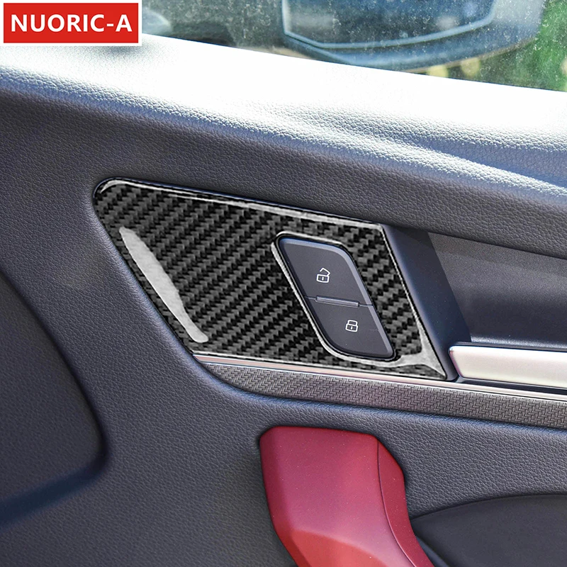 

Кнопки дверного замка из углеродного волокна, декоративная панель, отделка для Audi Q5 FY 2018-2022, Стайлинг автомобиля, аксессуары для интерьера