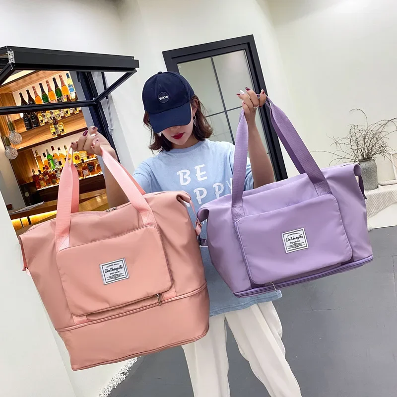

Large Capacity Foldable Travel Duffel Bag for Short Trips Swimming Gym Separated Wet and Dry Compartments Travel Bag Weekend Bag
