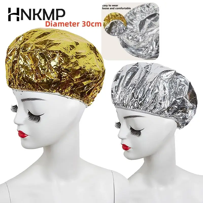 Shower Cap Heat Insulation Aluminum Foil Insulation Hat Elastic Bathing Cap For Women Hair Salon Bathroom Hairdressing Salon