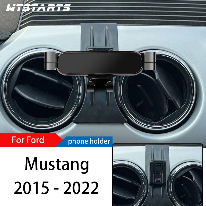 QCHIAN Porta Cellulare Auto per Ford Mustang 2015 2016 2017 2018 2019 2020 2021 2022, Supporto Telefono Auto Universale a Prova di Scossa e Stabile, Rotazione a 360°, Portacellulare Auto Smartphone