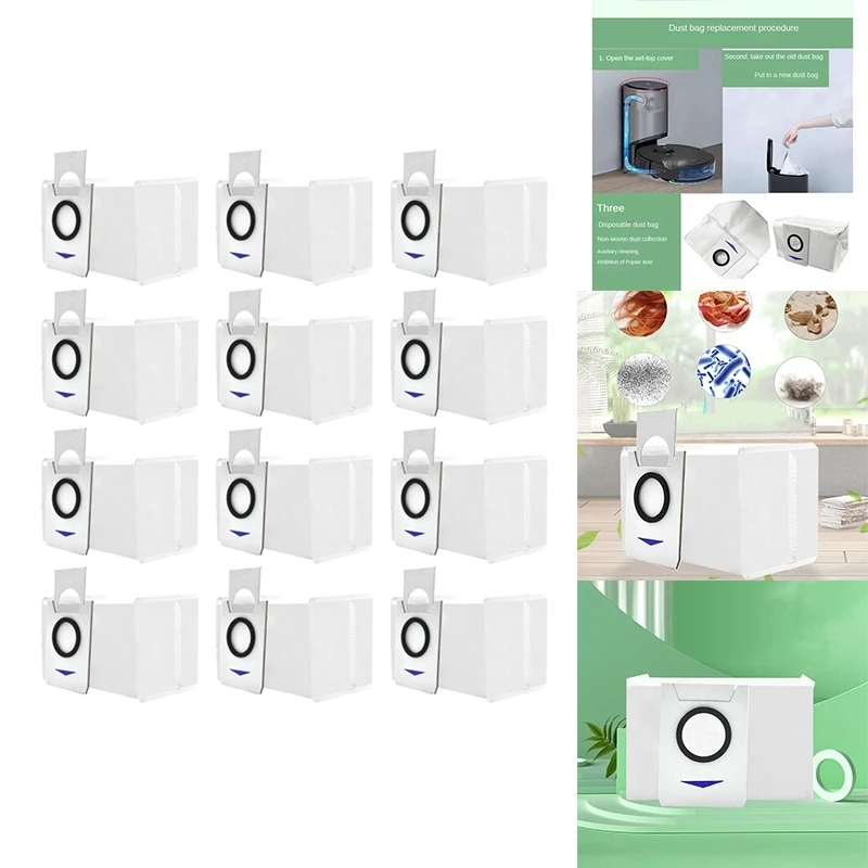 Sacchetto Antipolvere Da 12 Pezzi Per Ecovacs Deebot X1/X1 Omni/T10 Turbo/T10 Omni/T20 Pro /T20 Omni/ T20 Pro Plus Accessori Per Sacchetti Sottovuoto 