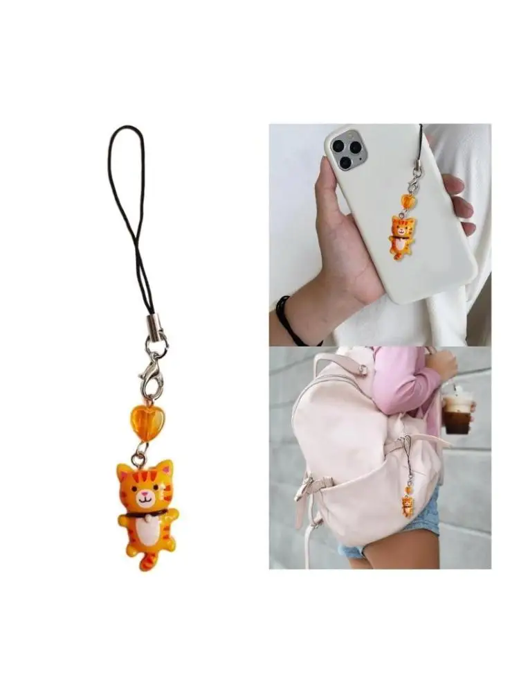 P9FE Handy-Anhänger, Schlüsselanhänger, Herz-Katze-Handyband, Umhängeband für Damen und Mädchen, Tasche, Rucksack