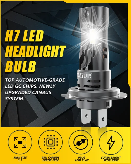 Bobillas LED H7, 60 W, 16000 Lúenes, Luces LED Superbrillantes, 6000 K, Luz Antiniebla Blanca