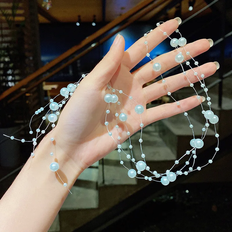 Korean Kids Pearl Braided Hair Chain Children Girls Princess Braided Rope Little Girl Headwear Hair Accessories