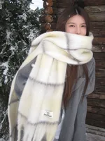 Korean Sle Plaid Scarf for Women Winter Warm Ne Protection Scarf awl Multi-Functional Long Rectangle Flounce Design