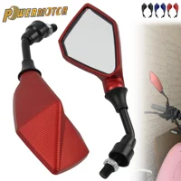 2Pcs 10MM Universal Motorcycle Rearview Mirror Wide Angle Adjustable For Scooter Electric Bike Moped ATV Modified Accessories