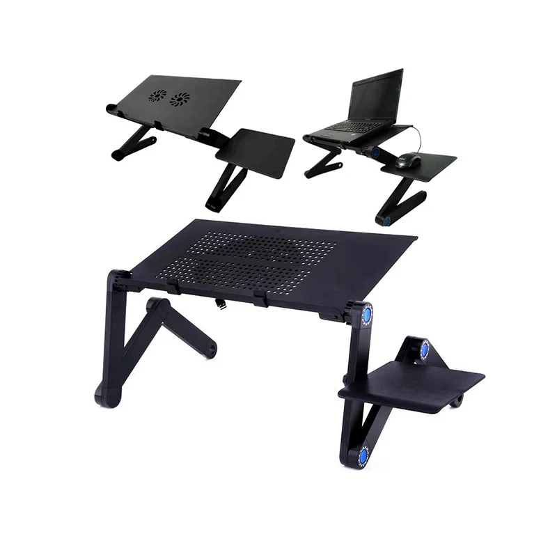 Two Fan Computer Stand 42*26 CM Portable Adjustable Foldable Laptop Holder Notebook Desks Lap PC Folding Desk Table Vented Stand laptop stand
