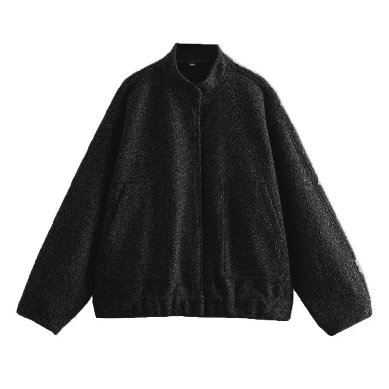 Women's Jackets With Buttons Bombers Grey Long Sleeve Coat Lady Warm With Pockets Outwear Jackets 2023 Spring Winter New