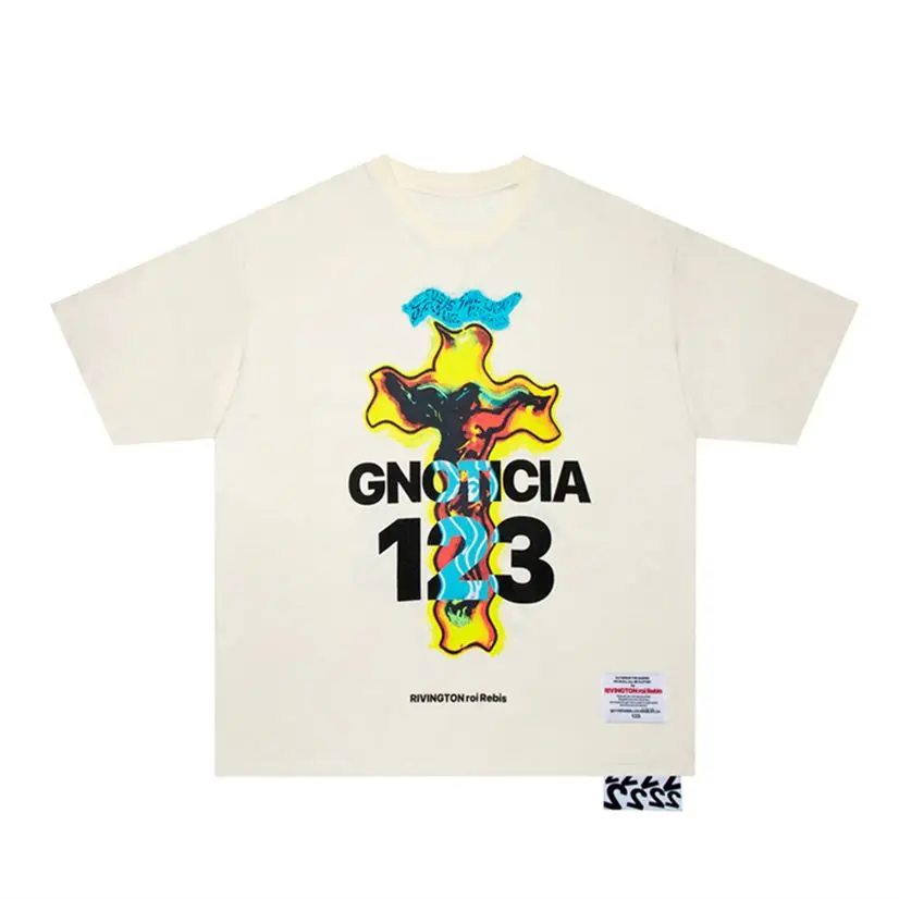 RRR123 High Street American Trendy Casual T-Shirt Loose