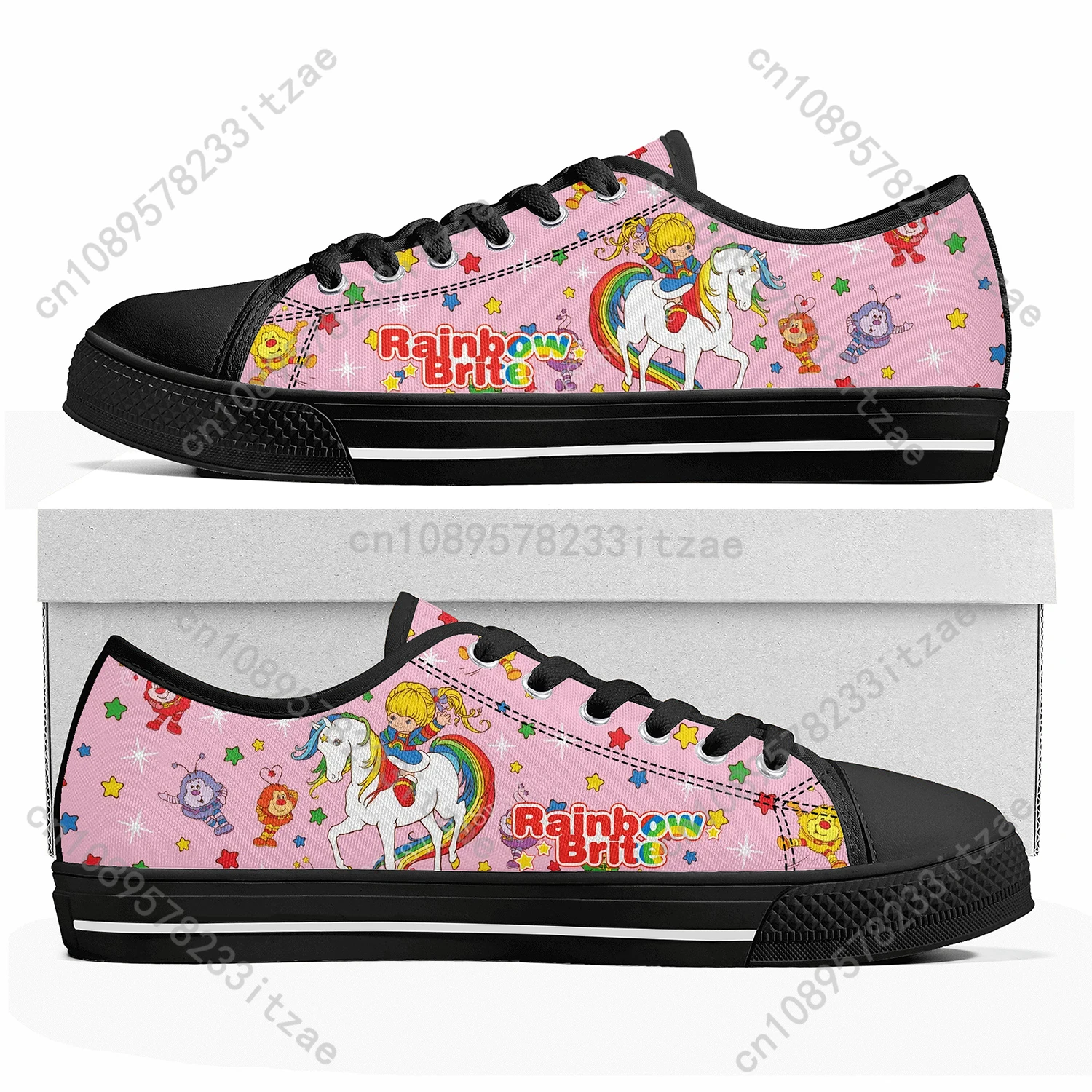 Brite Low Top Sneakers Womens Mens Teenager Rainbow High Quality Canvas Sneaker Casual Cute Anime Cartoon Customize Shoes 2