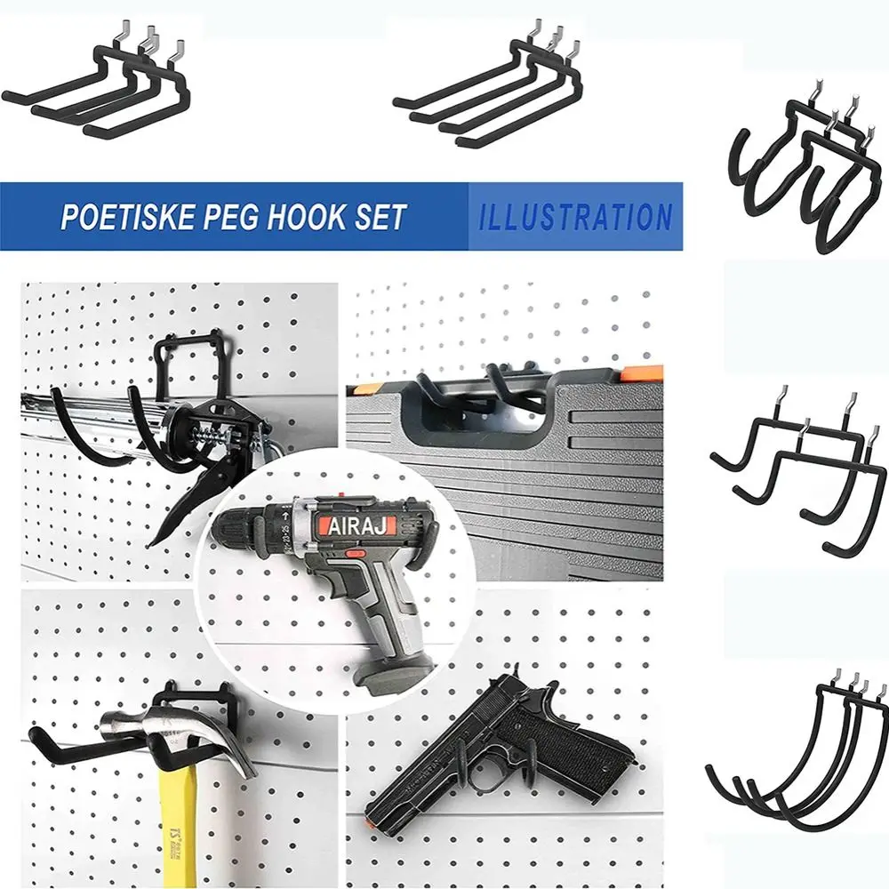 Pegboard Power Tool Hooks Holder Pegboard Drill Holder Hanger Rack ...