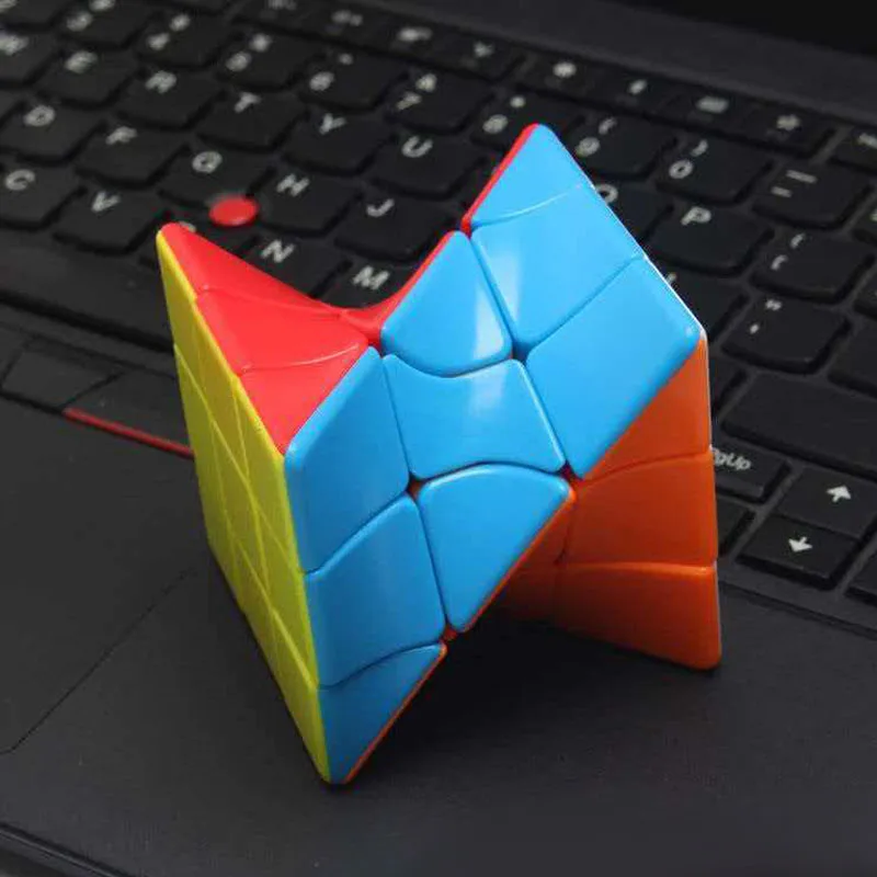 컬러풀 트위스트 큐브 3x3x3 부드러운 회전 두뇌 훈련 게임 어린이 성인 IQ 논리 퍼즐 교육용 장난감 생일 선물