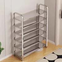 Thickened stainless steel shoe rack, family corridor, student dormitory, rental room, shoe cabinet