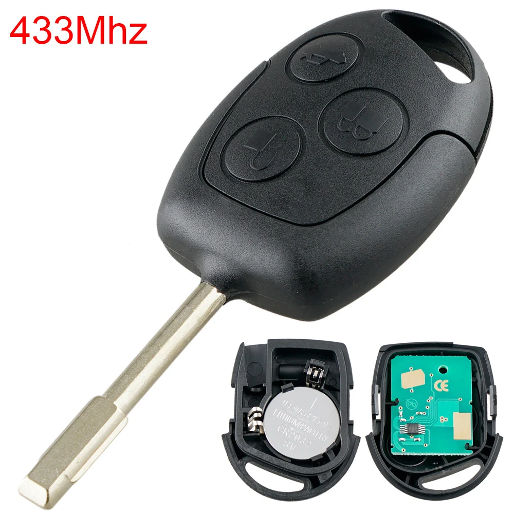 433Mhz 3 Buttons Car Remote Key with Autostart Push FO21 Blade Fit for Ford / Mondeo Remote Start Kit Automotive Accessories