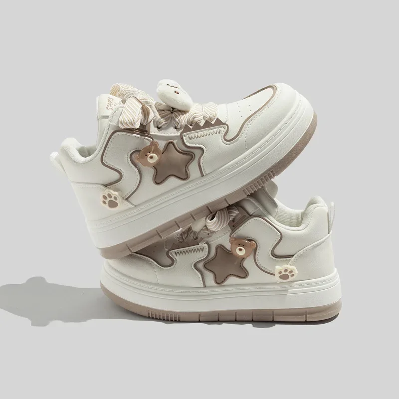 2024 New Platform Non-slip Women's Sneakers Vulcanize Shoes Fashion Flat Increase Lace Up Tenis Sport High Top Brands Shoes