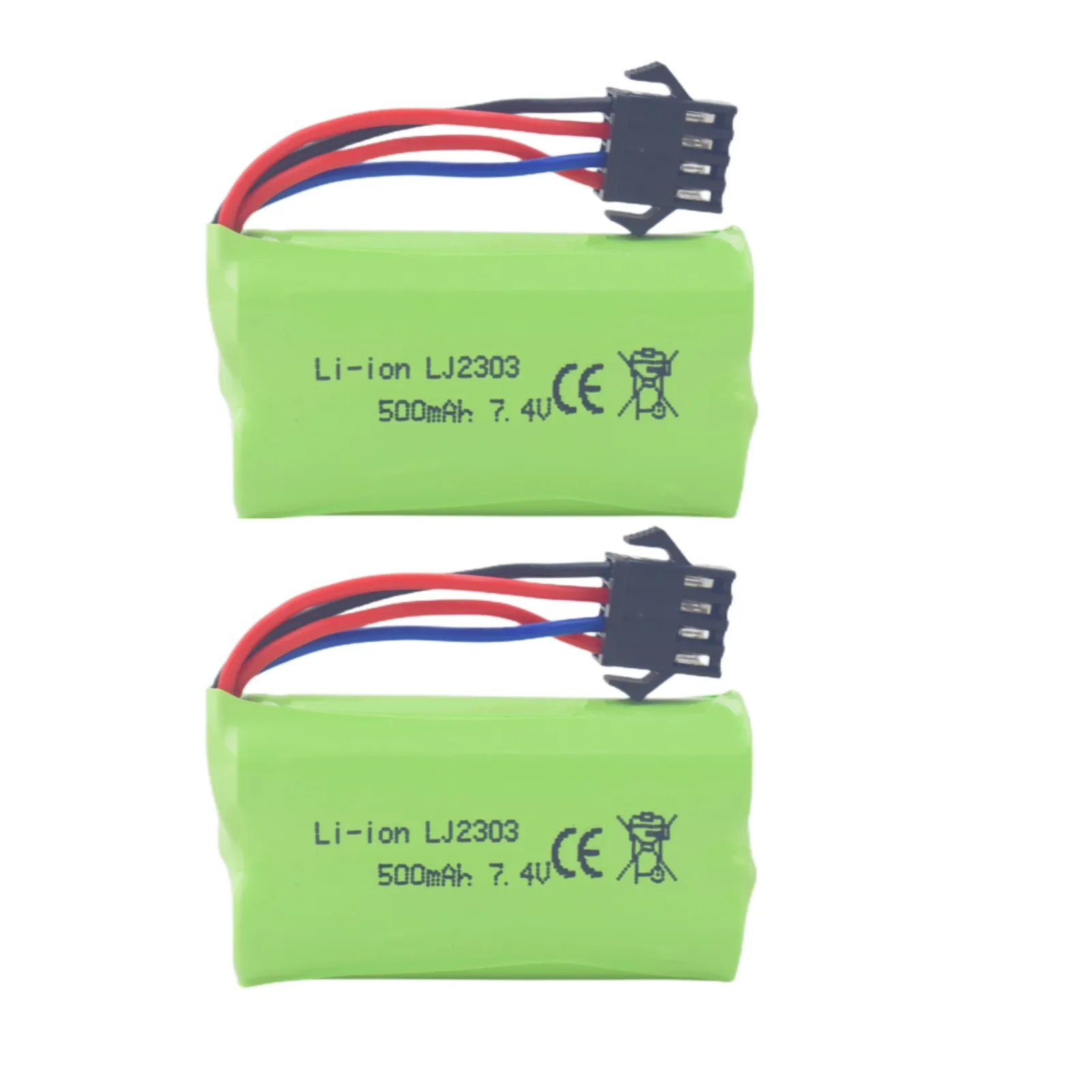 2PCS 7.4V 1200mah SM - 4P Plug Batterie Rechargeable & Câble de Charge USB pour EC08 RC modèle de Voiture Jouet Voiture Hors Route Escalade Rafting Course RC Bateau