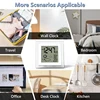 Digital Battery Operated Alarm Clock With Auto Backlight, Indoor Temperature Humidity, 12/24H, Date, Desk Clock, Durable 5