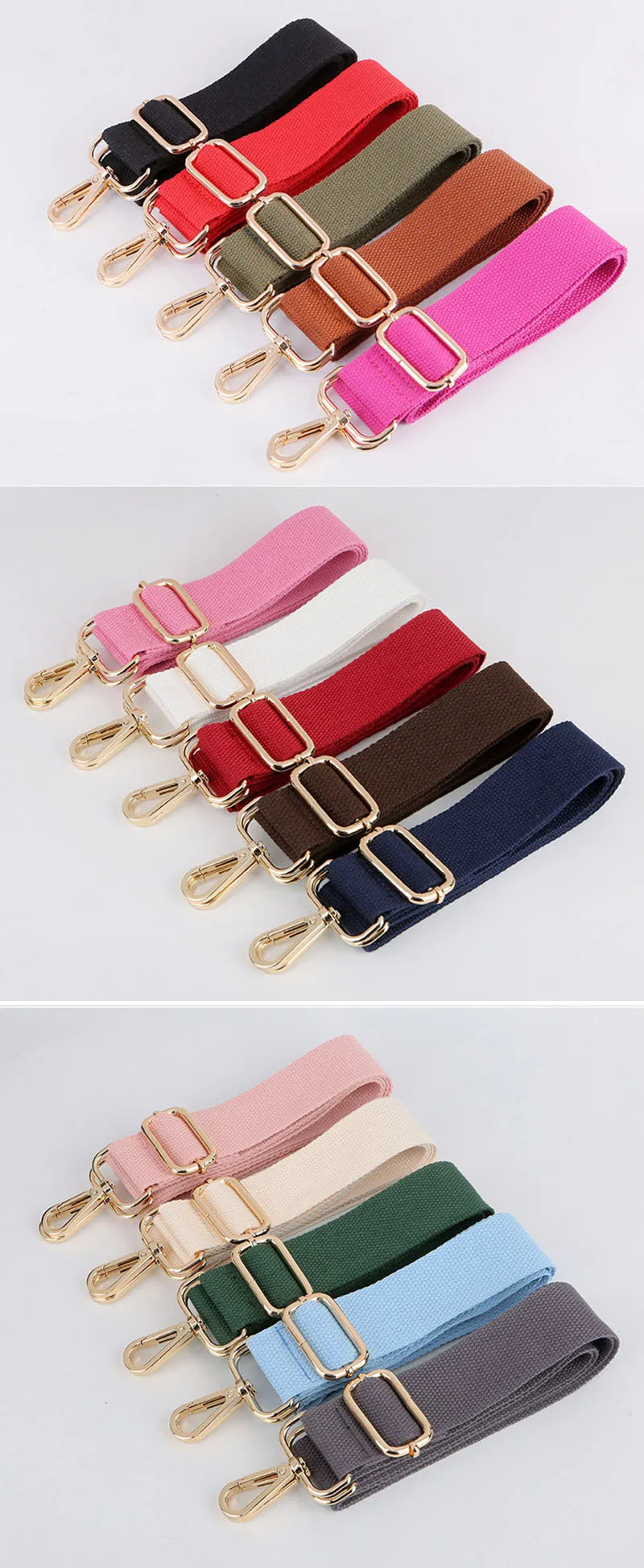 Deepeel 3.8cm Wide Canvas Bag Strap Alloy Buckle Adjustable 80-140cm Chain for Handbag Luggage Shoulder Bands Part Accessories
