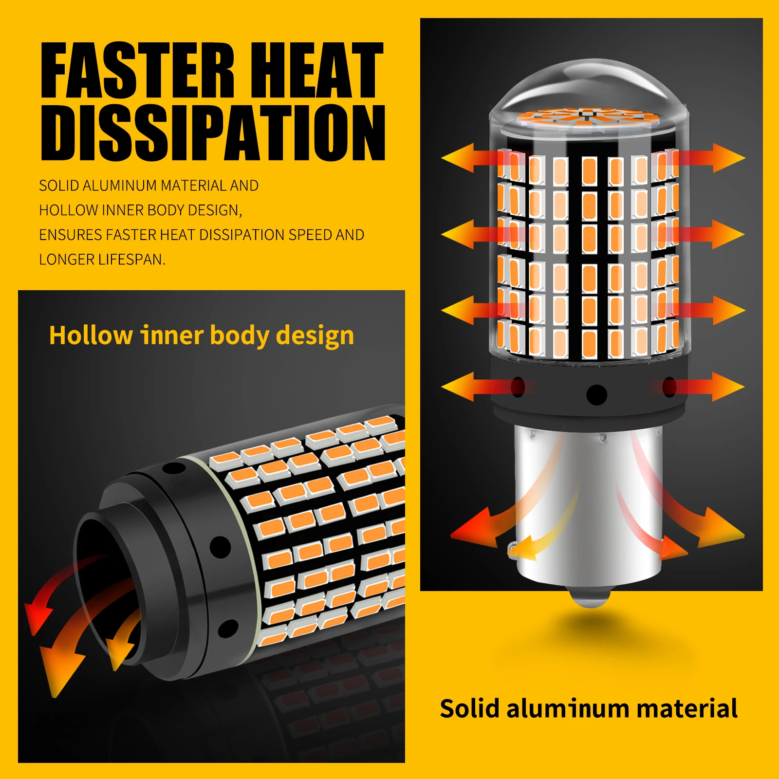 AILEO LED   ÷ ,  ĸ  õ  ĵ  , 3014 Ĩ 144SMD, BA15S P21W, BAU15S PY21W, 2 