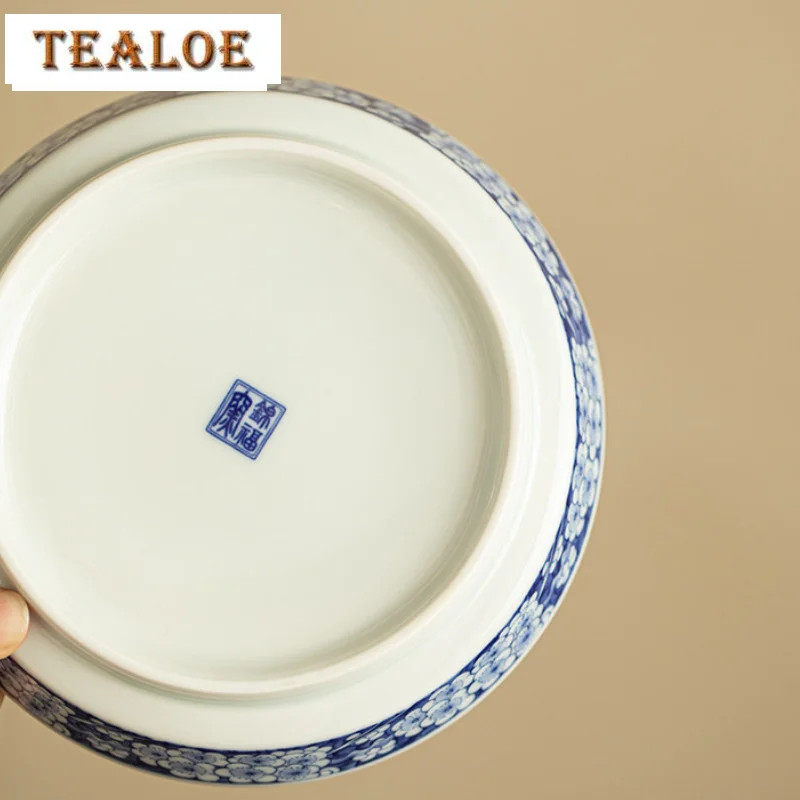 170ml Jingdezhen Antique Blue And White Gaiwan Aesthetic Twelve Gods Of Flowers Tea Tureen Tea Making Cover Bowl Cafes Craft