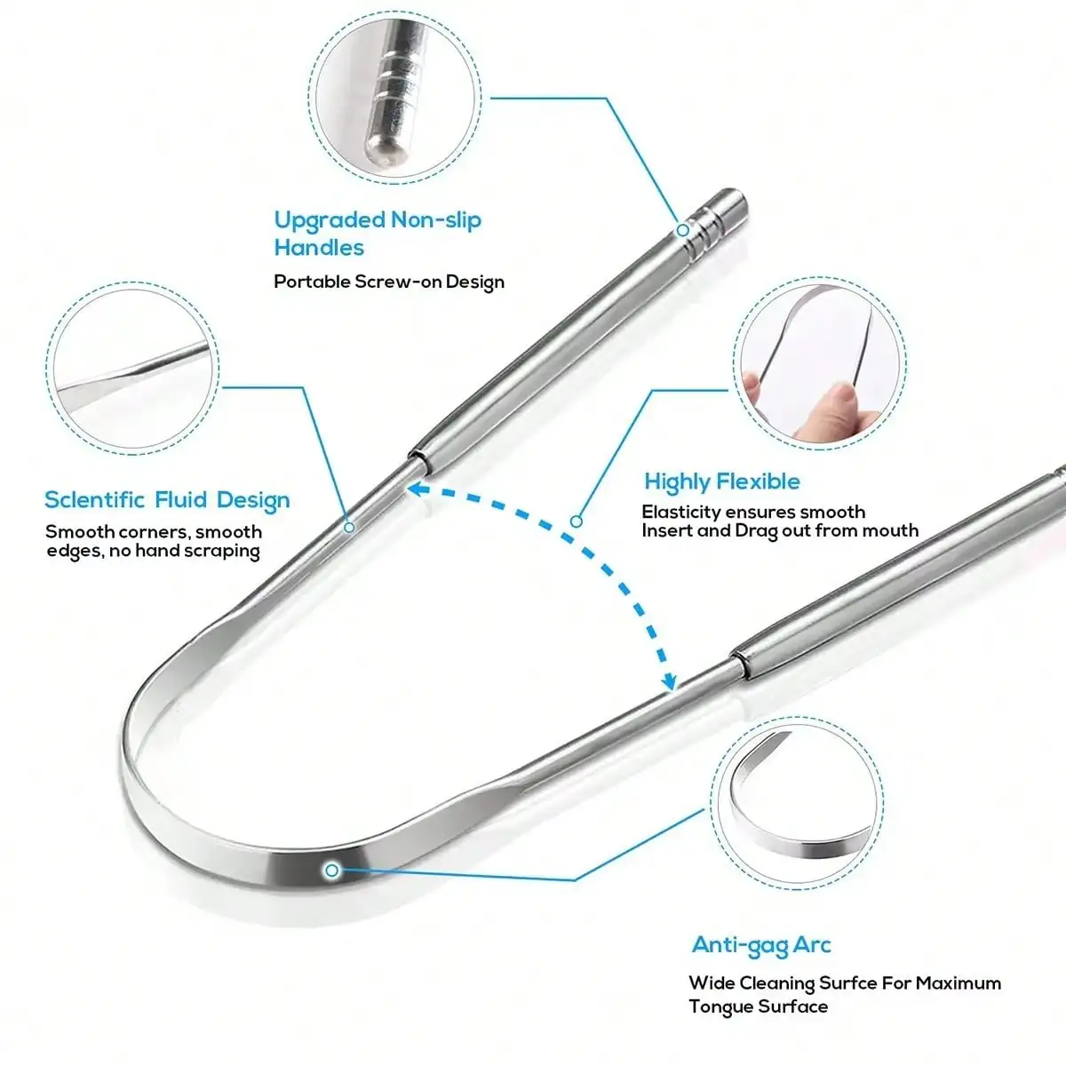 Stainless Steel Tongue Cleaner for Adult Oral Hygiene