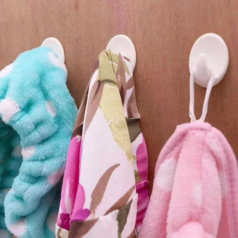Self Adhesive Clothes Hook Wall Door Holder Bathroom Hanger Organizer 5/10PCS Strong Kitchen Bath Suction For Bag Keys Towel