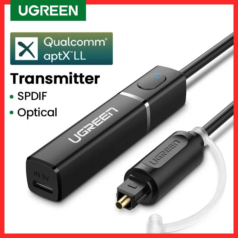 UGREEN 블루투스 송신기 5.0 TV PC PS4 aptX LL SPDIF Toslink 디지털 광 오디오 음악 무선 블루투스 5.0 어댑터 UGREEN 블루투스 송신기 5.0 TV PC PS4 aptX LL SPDIF Toslink 디지털 광 오디오 음악 무선 블루투스 5.0 어댑터