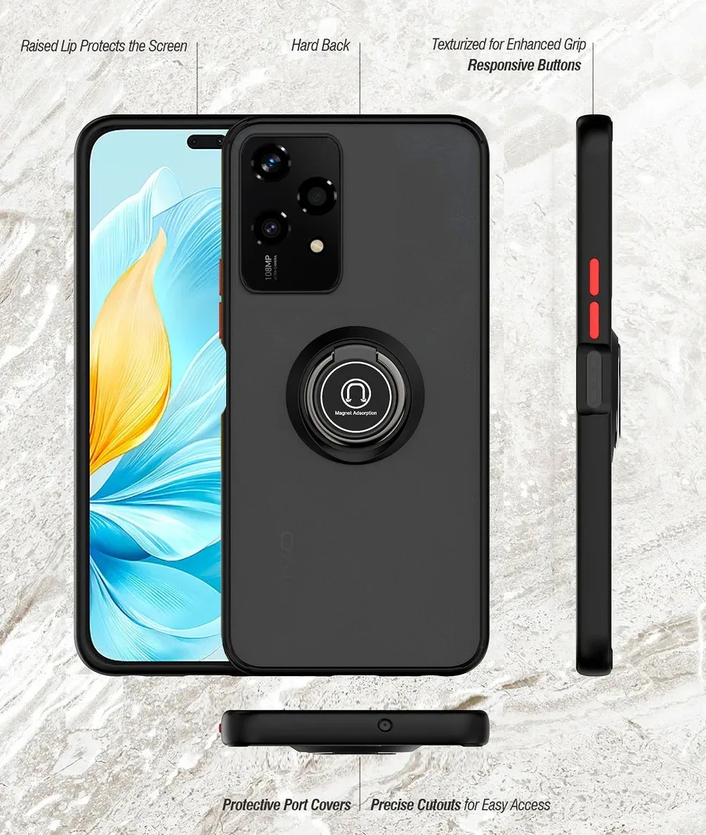 Armor Matte Shockproof Case with Smart Ring Holder Stand