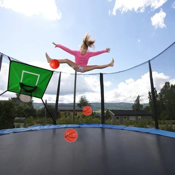 1 Set Trampoline Basketball Hoop with 3 Mini Balls And Pump Weatherproof Easy to Assemble Kids Entertainment Sport Trampoline Ac 2