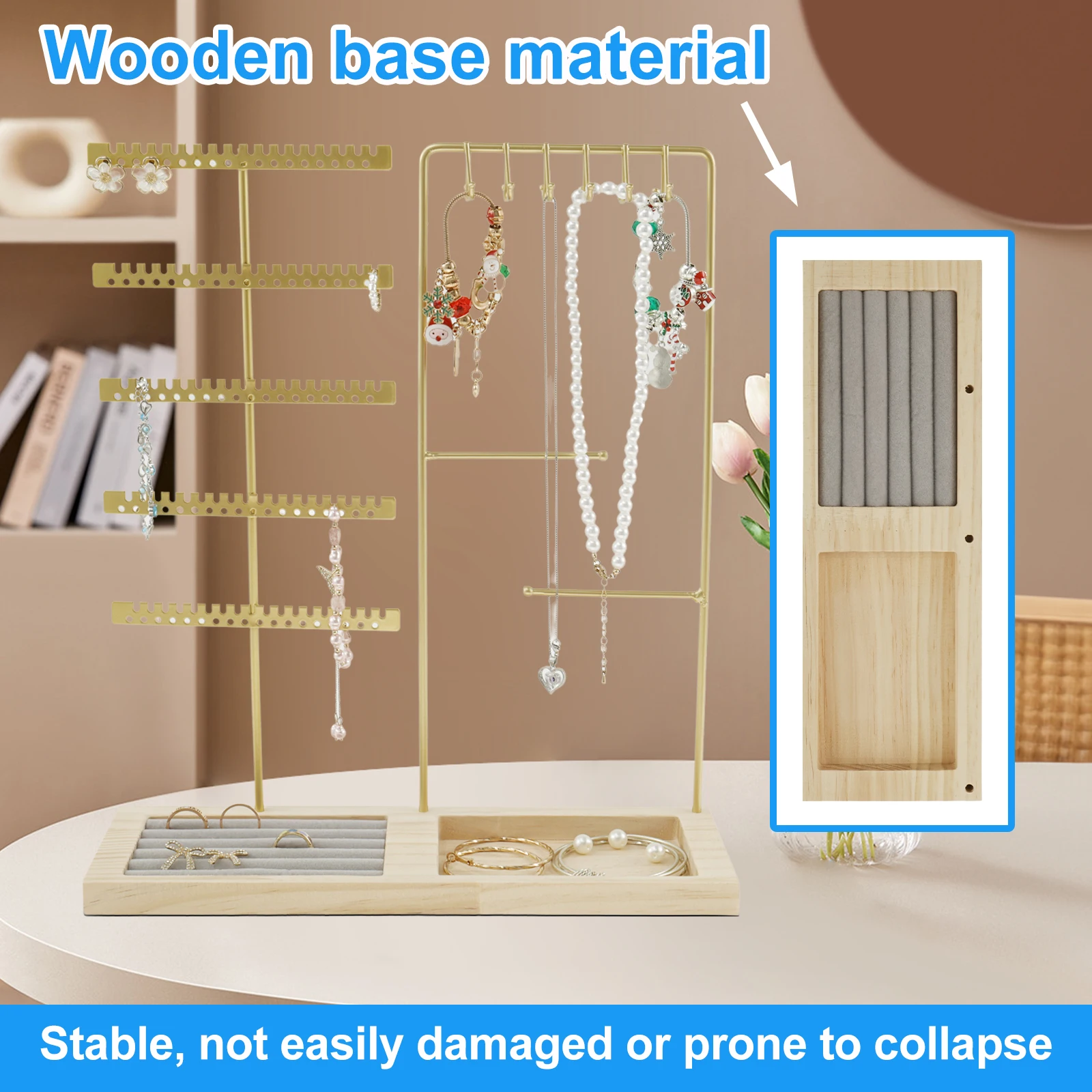 5-Tiers Earring Display Holder Stand Jewelry Storage Organizer