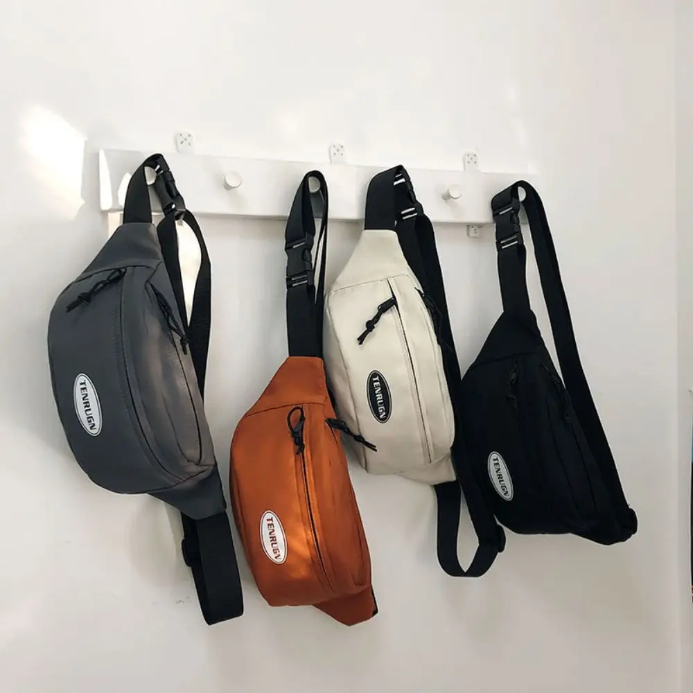

Orange Grey White Black Men Chest Bag Storage Bag Multifunctional Canvas Sports Chest Bag Large Capacity Crossbody Bag Unisex