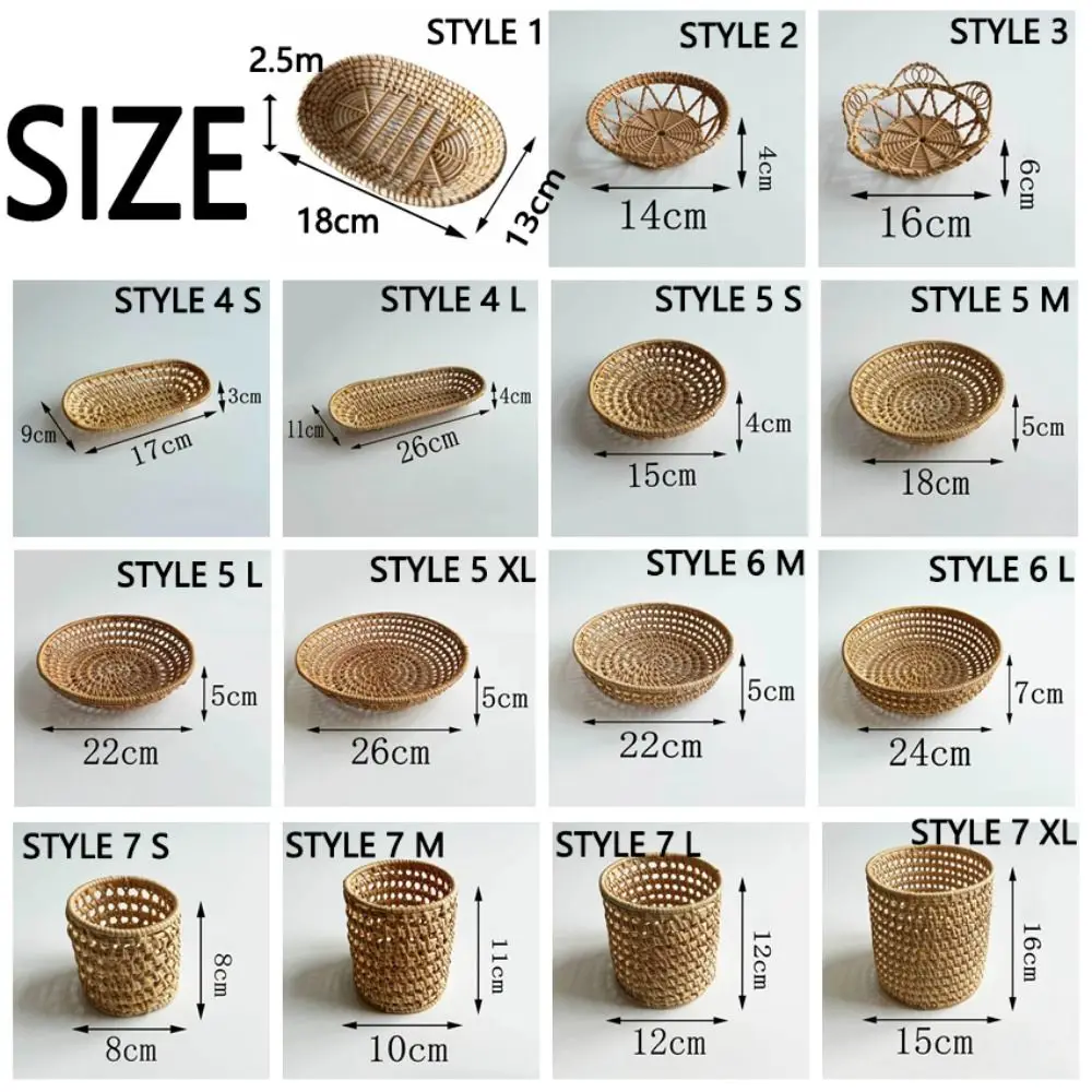 Household Snacks Storage Box Rattan Weaving Colorful Rattan Shell Tray Hand Woven Handwoven Rattan Woven Storage Tray 5