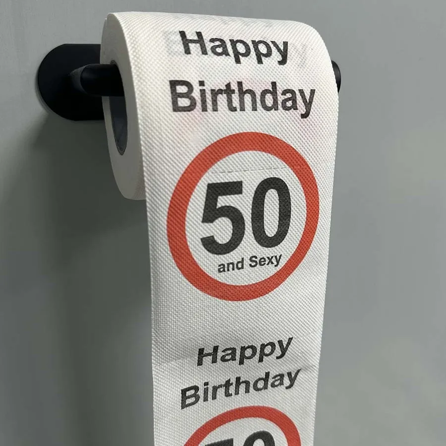 Fun Birthday Toilet Paper Prank Gift Roll 50th/40th/30th/18th Birthday Funny Prints Prank Decorations Party Supplies toilet roll paper
