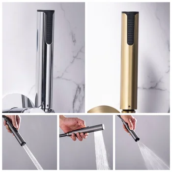 Rubinetto per bidet Rubinetto per doccia in acciaio inossidabile Miscelatore per rondella Ducha Higienica Miscelatore per acqua fredda Gru per doccia rotonda Soffione cromato 1