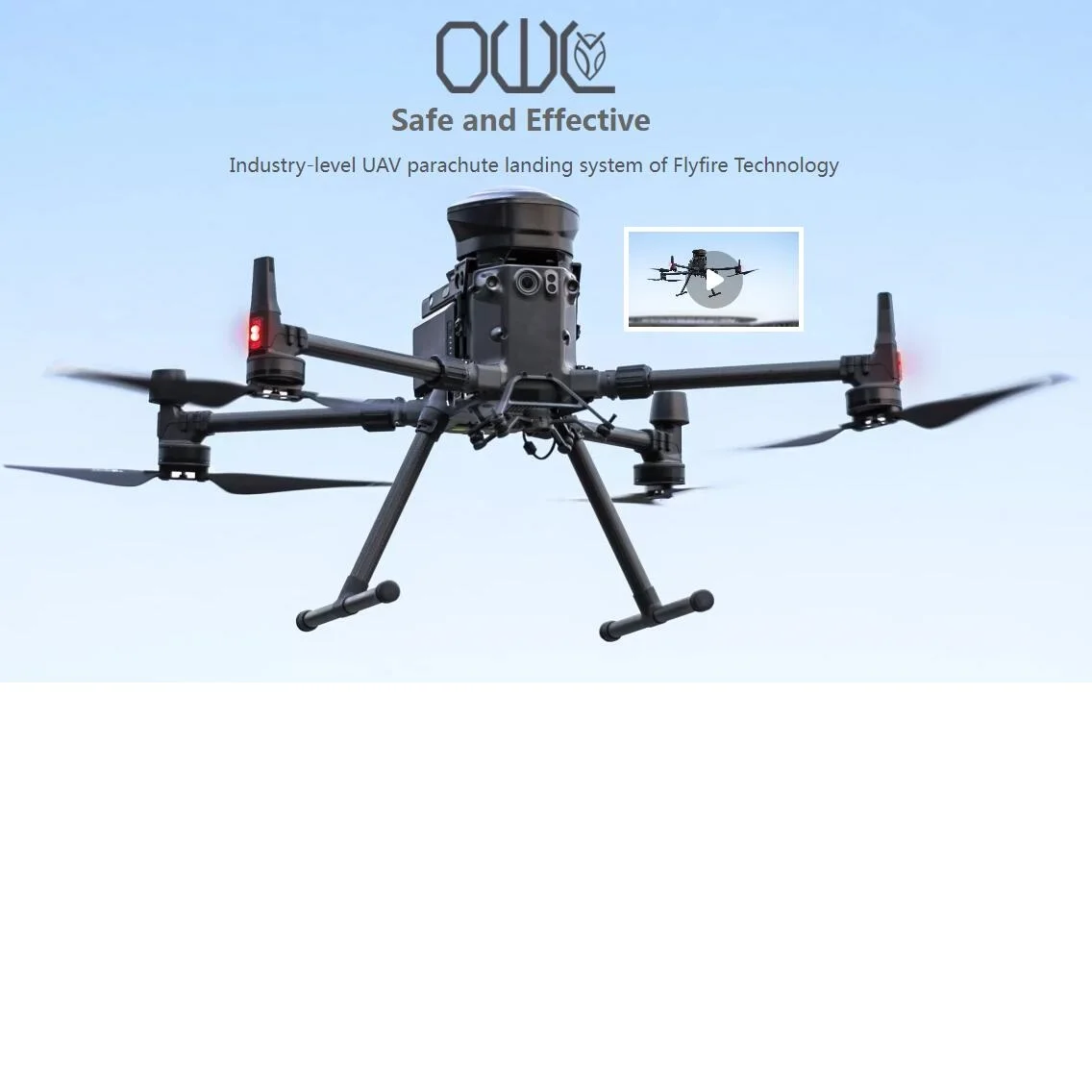 Flyfire Owl Paracadute Osdk Per Dji Matrice 350Rtk M350 M300/Manti 3 Pro Ombrello Paracadute Riutilizzabile Di Sicurezza Intelligente Ip45 800G