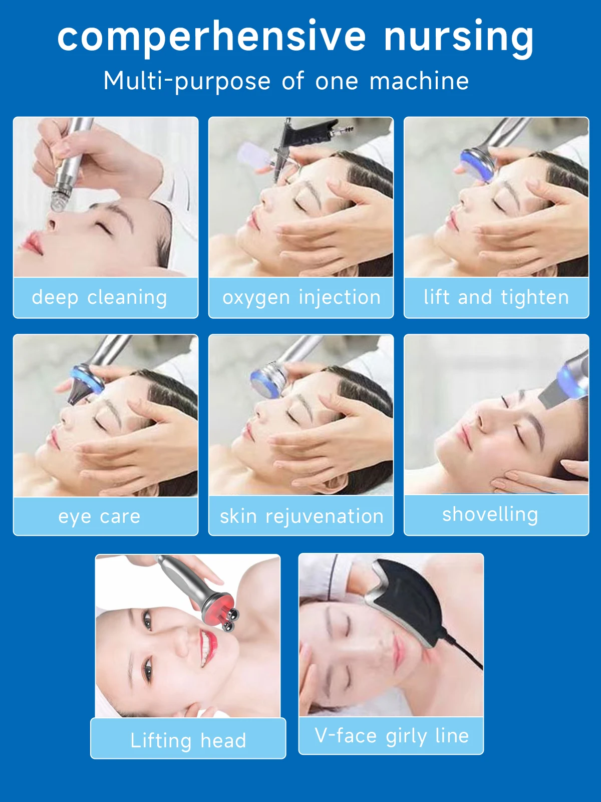 NEWGAGA 10 IN 1 Hydro Water Oxygen Jet Machine Facial SPA Massager Aqua Peeling Moisturizer Small Bubble Skin Cleaning Device
