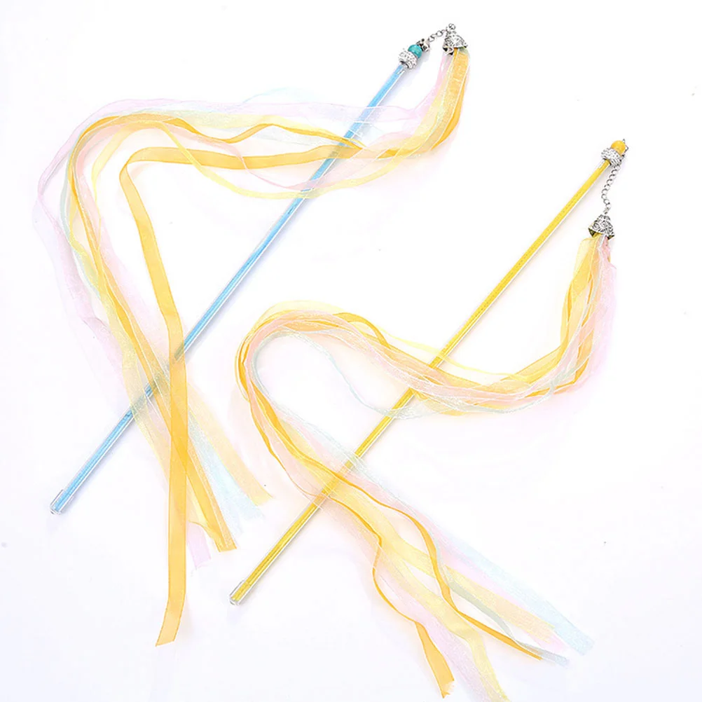 

2Pcs Tassel Cat Teaser Wand Kitten Interactive Toys for Cat Chewing Exercise Rod