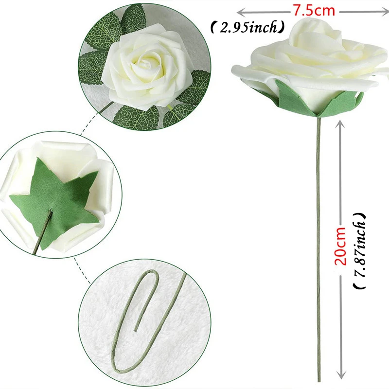 10~100pcs Rose Artificial Flowers Foam Fake Roses Wedding Bouquets Centerpieces Mothers Day Valentines Gifts Party Decoration 2