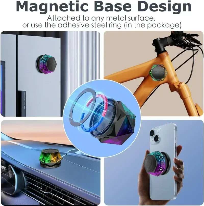 Speaker Bluetooth Wireless Diamond RGB Color Light for iPhone Android TWS Pairing Portable Magnetic Phone Stand