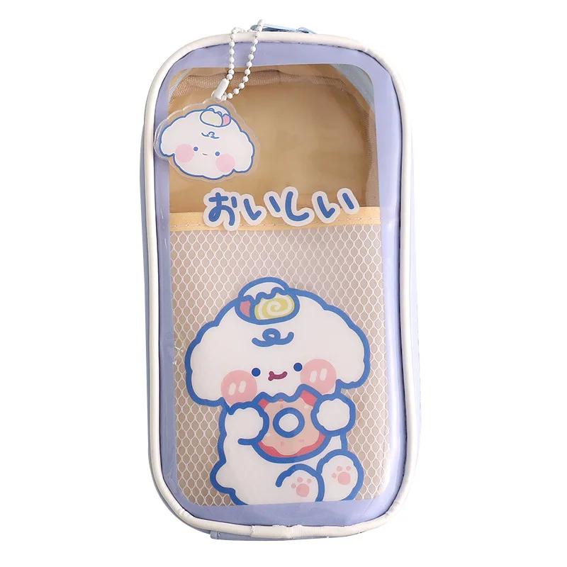 

Transparent Large Capacity Student Pen Bag Cute Instagram High Beauty Japanese Girl Creative Simple Pencil Box Stationery Bag
